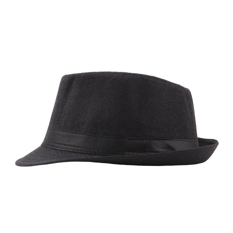 Men's Summer Straw Fedora Sun Hat - Outdoor Sunshade Beach Bowler Hat