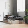 VidaXL Metal Bed Frames with Headboard, Single Bed with Slat Base, Adult Bed with Footboard, Bedroom Furniture, 355600