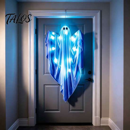 Horror Atmosphere Party Supplies Halloween Hanging Light Up Ghost Decoration, Large Spooky Flying for Glowing Mesh Porch Front Yard Patio Lawn Garden