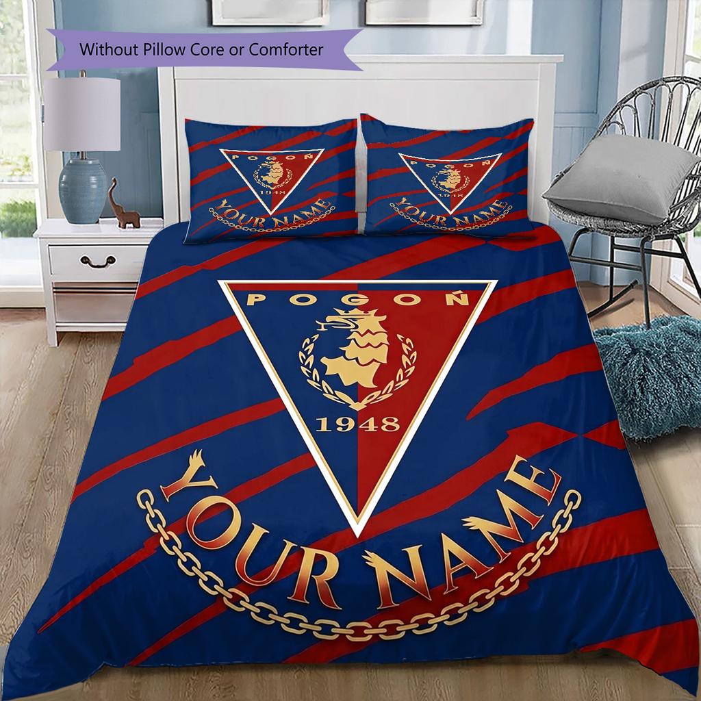 Pogo Crest Custom Name Pattern Bedding Quilt Set Quilt Cover Pillowcase Home Birthday Gift(1 * duvet cover + 2 * pillowcase, without core)