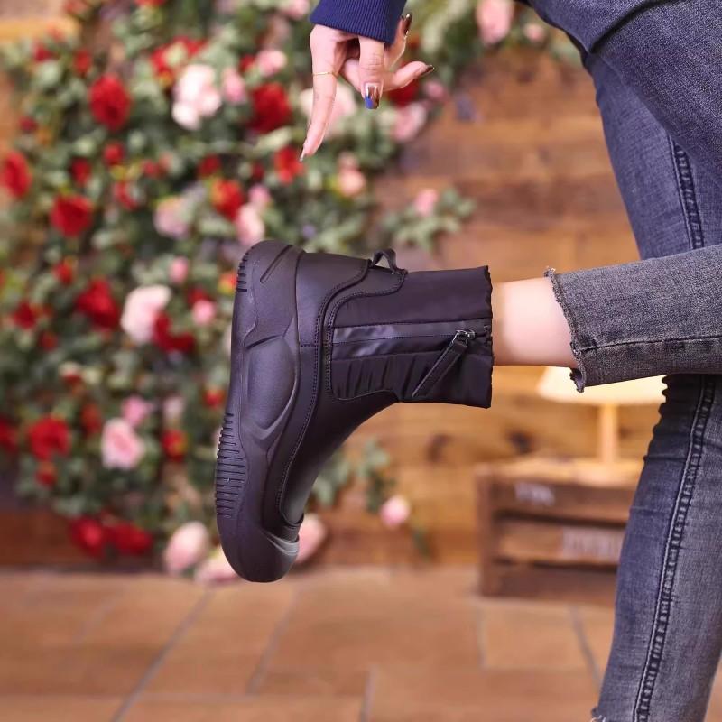 

Fur integrated snow boots, new winter velvet thickened soles, large sub-zero cotton shoes 34 чёрный