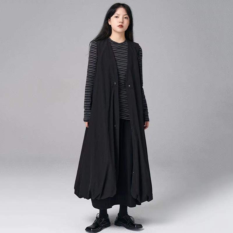 XITAO V-neck Single Breasted Dress  HQQ2450