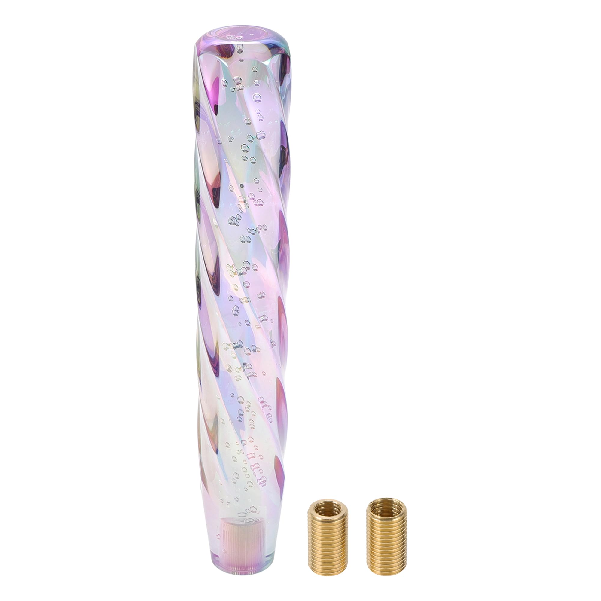 

HOPESPANNER Twist Pattern Crystal 30cm Shift Acrylic Stick Shifter Lever Knob for Automatic and Manual Vehicles with 2 1 Set Knob, Adapters,