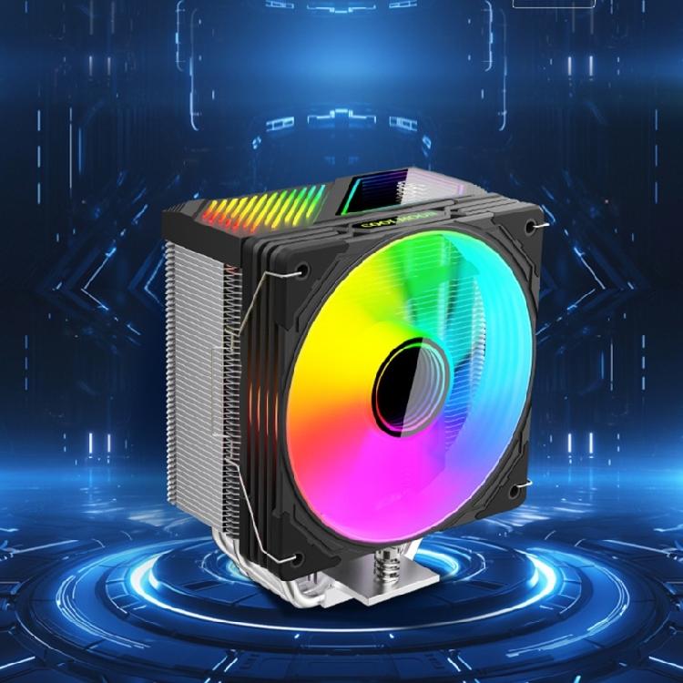 ARGB 6 Heat Pipe CPU Coolers Intelligent Temperature Display Radiators Air Coolers Quiet ARGB Cooling Fan for LGA 1851