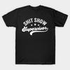Asian Size Men Black Print T-shirt Shit Show Supervisor No-Cut Print Cotton Tshirt