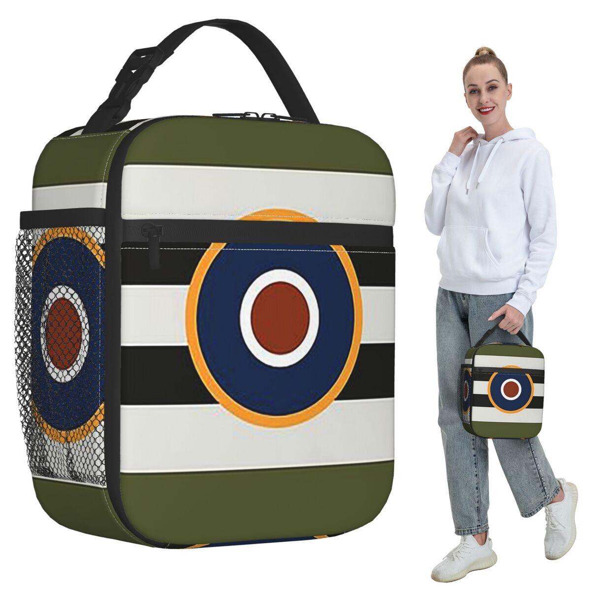 D-Day Stripes With RAF Roundel Insulated Lunch Bag for Kids School Cooler Thermal Food Box Tote Leakproof Lunch Boxes Container One Size