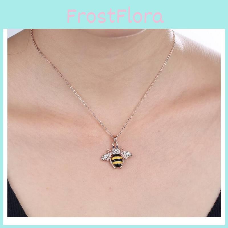 Stunning European And American Style Bee Necklace With Brilliant Rhinestones And Adjustable Chain Length