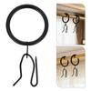 24 Sets Gardinenringe Vorhangösen Robuste Haken 32mm Innendurchmesser Fenster Dusche Badezimmertür Vorhänge Schwarz