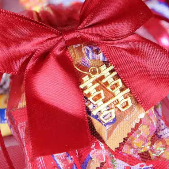 10 Buc Pungă pentru Mărturii de Nuntă Detaliată Ușor de Transportat Muncă Meticuloasă Pungă Cadou cu Șnur Roșu Chinezesc pentru Magazin