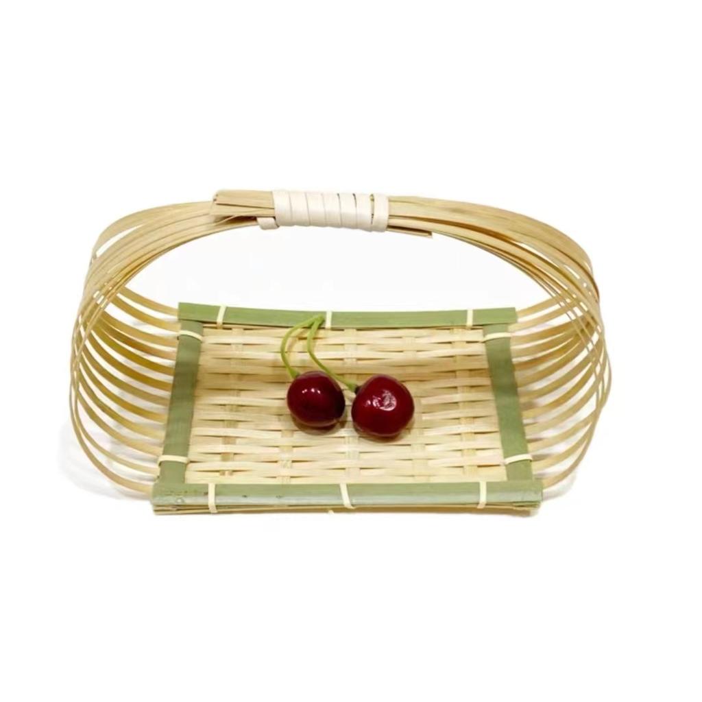 Fruit Basket Engagement Decoration Bamboo Woven Fruit Tray Hand-arranged Multilayer Storage Basket Pastry Creative Bamboo Basket