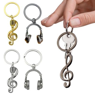 Pingente de Chaveiro Tema Musical Estilo Chaveiro Fone de Ouvido Pingente de Nota Musical Porta-Chaves Entusiastas de Esportes