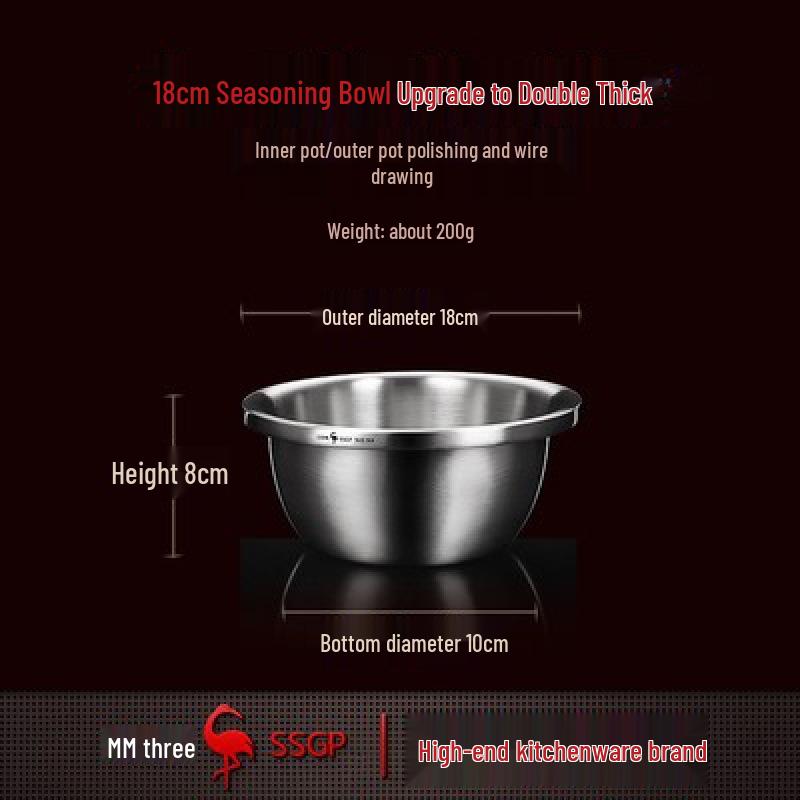 SSGP Нержавеющая сталь 304 пищевого качества Миска для овощей, яиц, теста, супа - Кухонная бытовая.