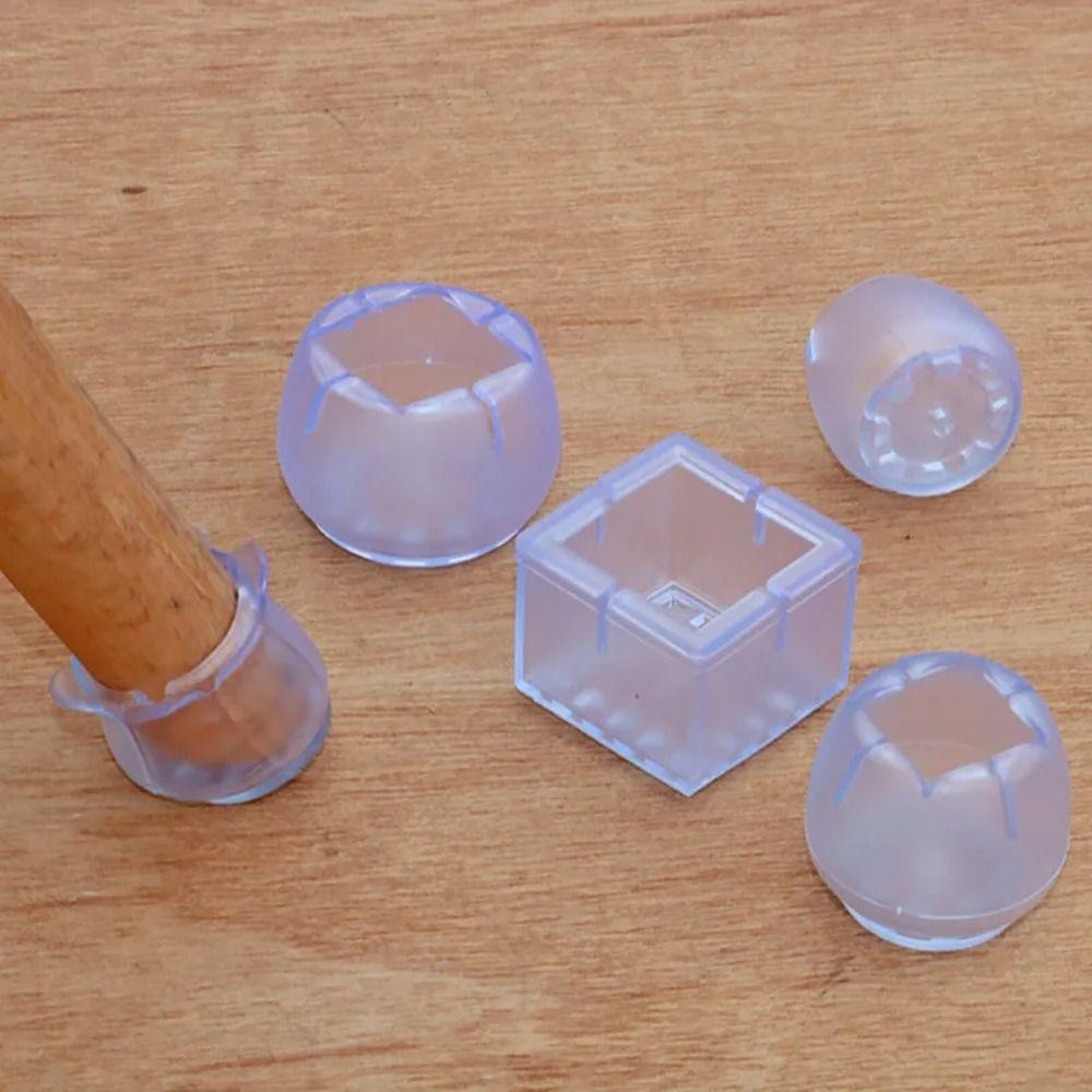 8 Stück Anti-Rutsch Tisch- und Stuhlbein-Kappen Verschleißfeste Möbelbeine Bodenschutz-Pads Verdickte PVC Transparente Beinabdeckungen