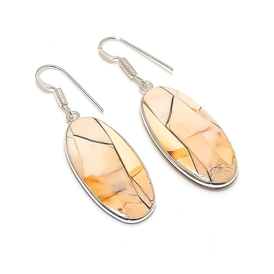 Natural Brecciated Mookaite 925 Sterling Silver Jewelry Earring 1.85 AE-12034