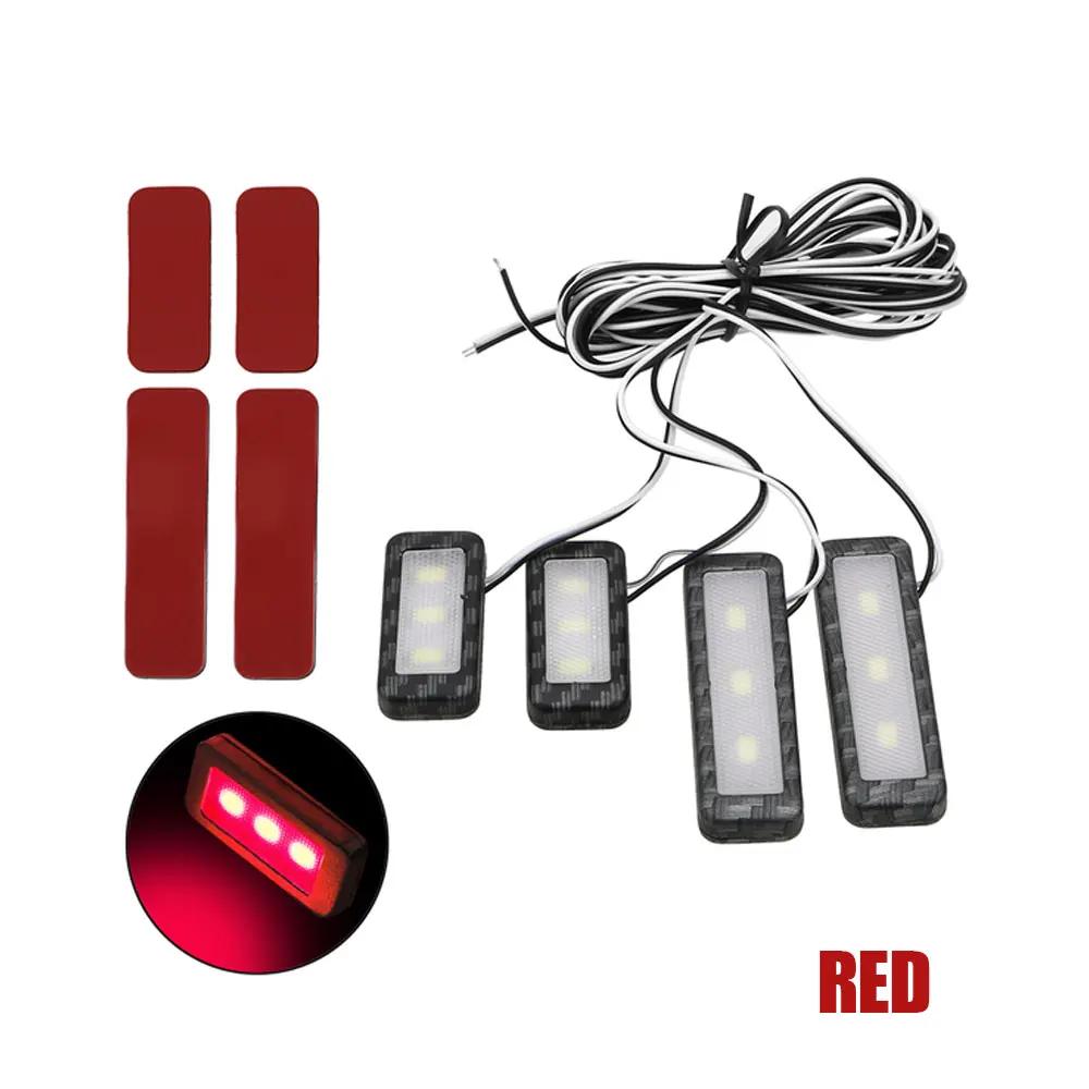 4Pcs Universal Car Armrest Interior Door Handle Lighting Car LED Car Inner Bowl Light Car Atmosphere Lamp Decorative Accessories