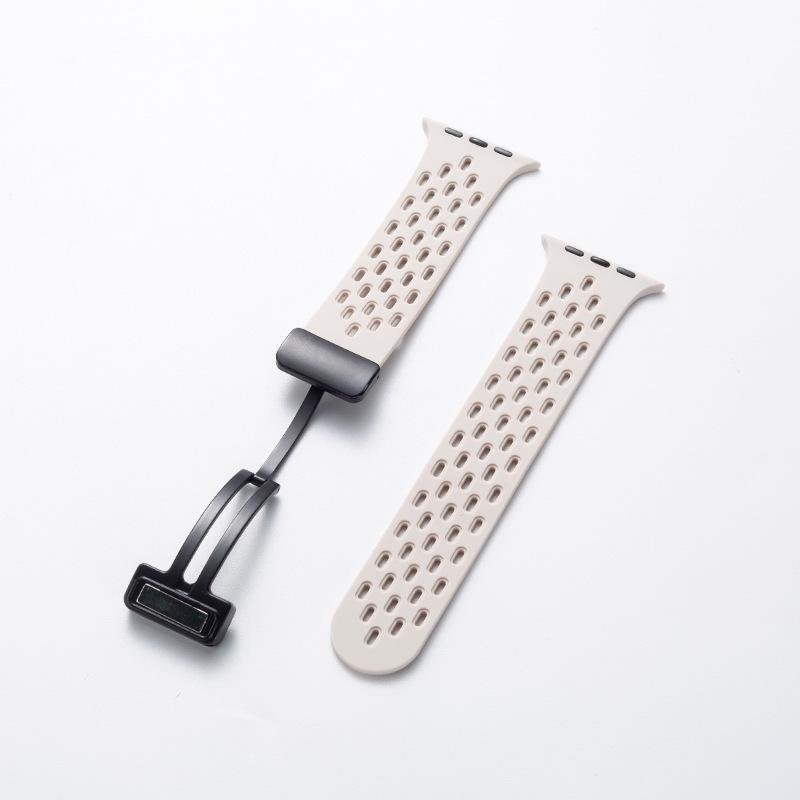 Apple S11 Ultra Single-Loop Sports iWatch Strap: Breathable Magnetic Buckle Silicone Wristband