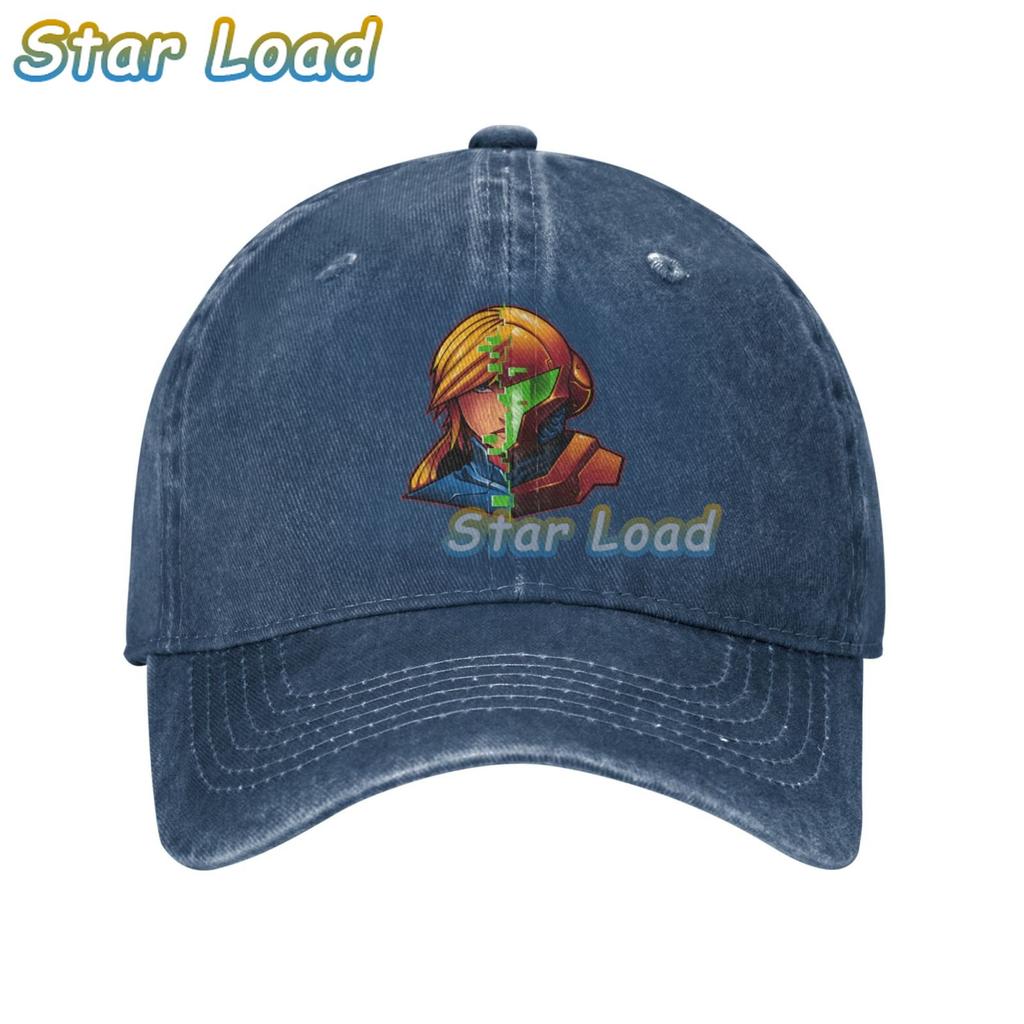 Fashion Cool Baseball Caps Trucker Hats Cowboy Peaked Cap Supre Metroid Logo Samus Action Game Sun Shade Hats for Game Lover