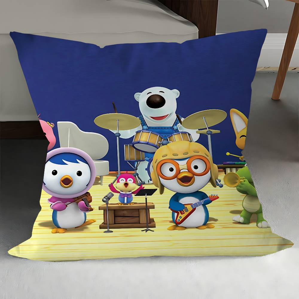 

P-Pororo The Little P-penguin Cushion Cover Inches Farmhouse Decor Home Throw Pillow Covers For Couch Decorations 12x12Inch