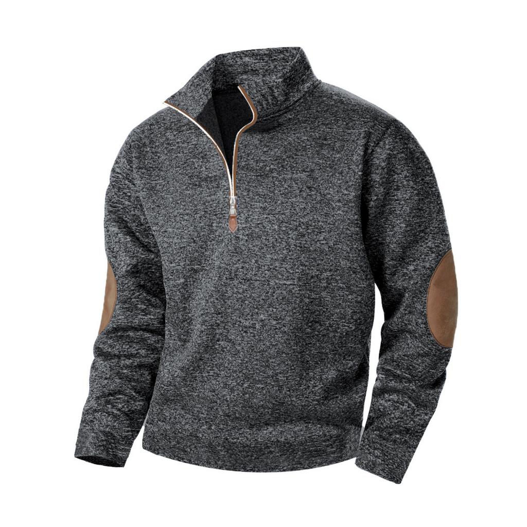 Men's Stand Collar 1/4 Zip Pullover | Casual Fit, Easy- Design Soft Cotton Blend, Breathable | Versatile For Daily, Commute & Leisure