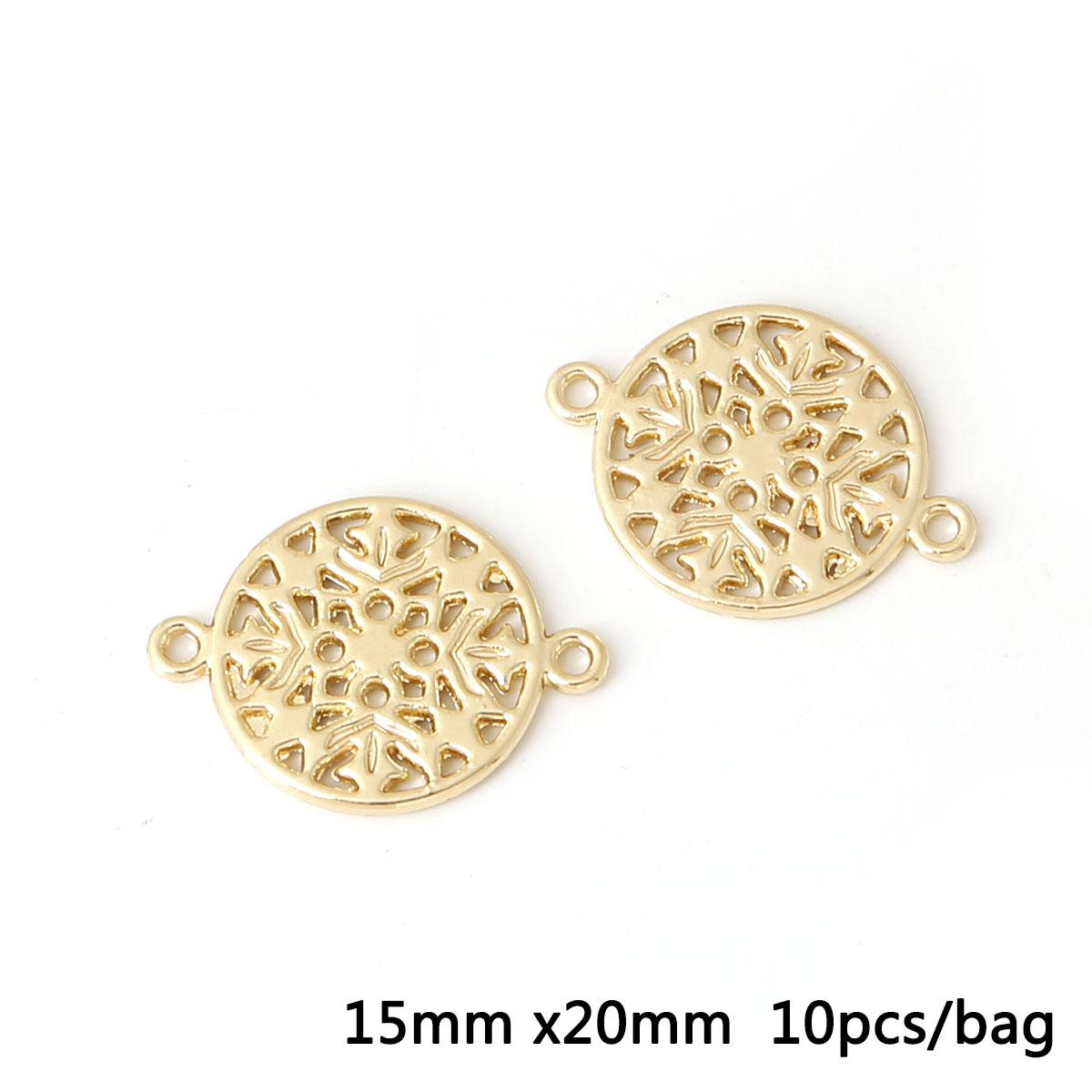 

10 шт., подвески с подвесками в виде цветов для изготовления ювелирных изделий, аксессуары для браслетов, фурнитура для ювелирных изделий «сделай сам», 5 стилей 06 золотой