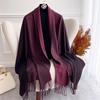 Fashion Solid Cashmere Warm Scarf for Women New Design Pashmina Winter Double Color Shawl Wraps Bufanda Tassel Blanket Poncho