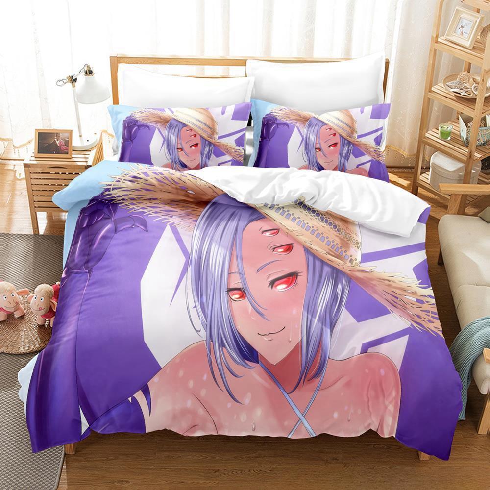 

New Monster Musume: Everyday Life With Monster Girls Bedding Set Cartoon 2/3 Piece Set Adult Kid Bedroom Duvet Cover Sets EU single(135x200cm)