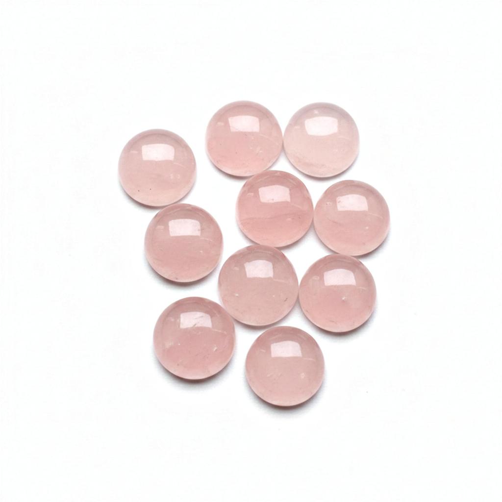 Cabochons Ronds en Quartz Rose, Cabochons en Pierre Précieuse de Quartz Rose Doux, Pierre Rose Polie, Fournitures pour la Fabrication de Bijoux