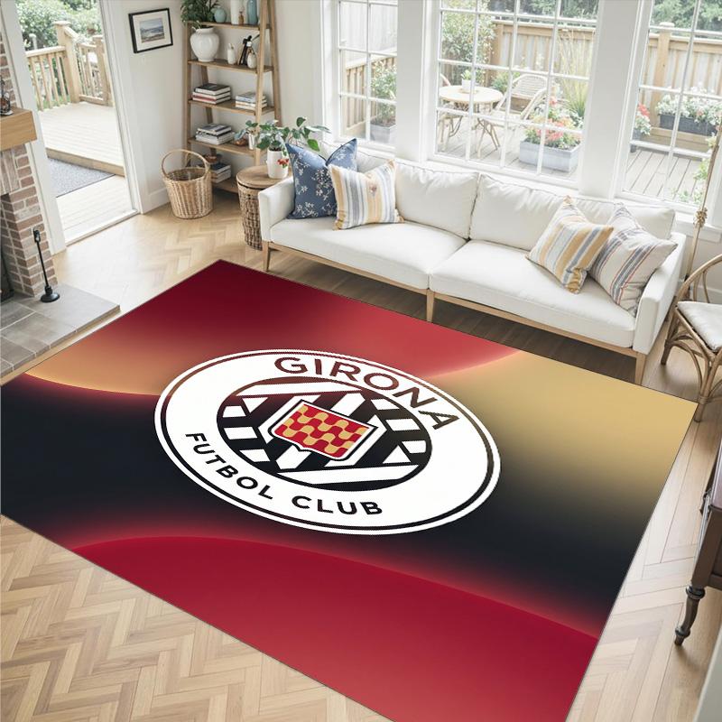 Girona FC Design Crystal Velvet Carpet Cozy Non?Slip Printed Rug For Bedroom Living Room Entrance