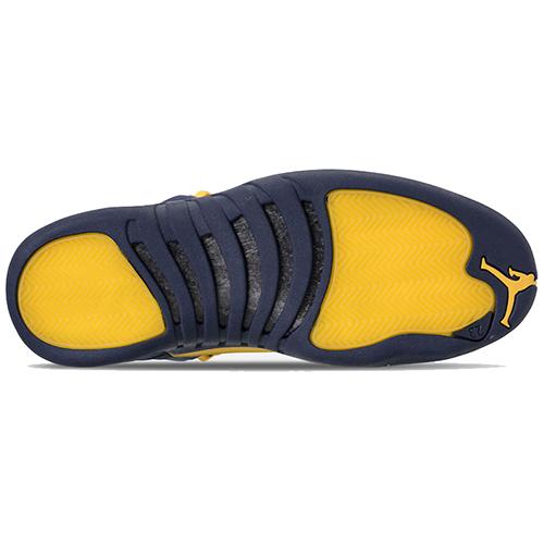 Air Jordan 12 Retro 'Michigan' (Unisex) college navy / amarillo Vintage Basketball Shoes BQ3180 407