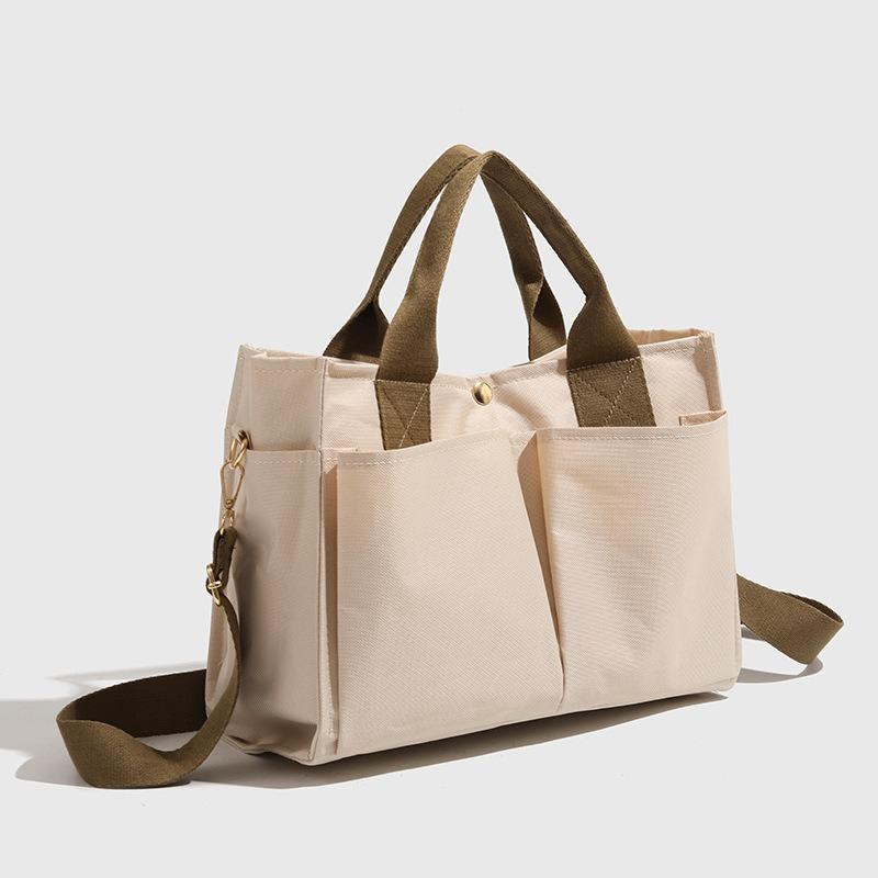 Korean Mommy Bag Multi-Compartment Maternity Outing Lightweight Handheld Shoulder Bag Large Capacity Canvas Multi-Functional Mom Bag