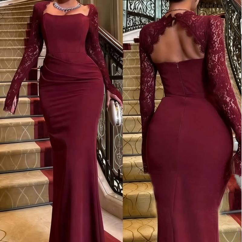 Elegante Abito da Sposa in Pizzo Primaverile con Maniche Lunghe per Spose ed Eventi Formali