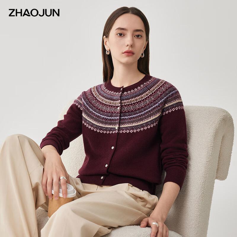 

Women s Fair Isle Jacquard Wool Cardigan M