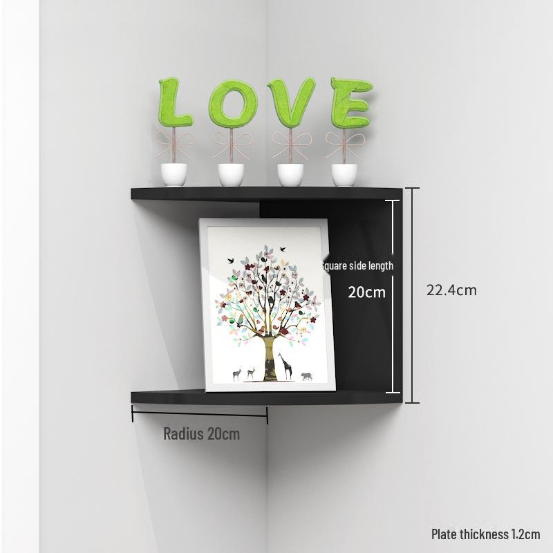 Punch-Free Corner Wall Shelf - Triangular Kitchen Bookshelf & Cabinet