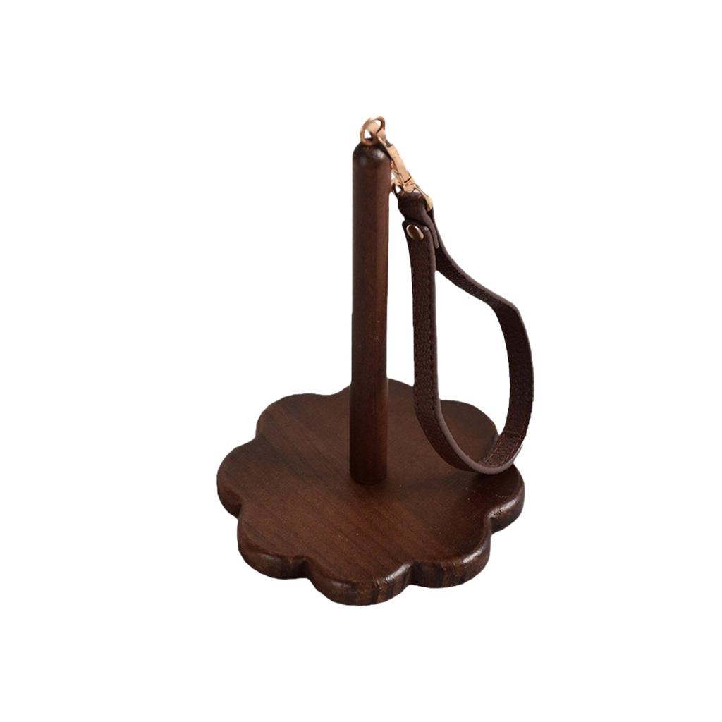 Garnhalter fürs Handgelenk – tragbarer Garnhalter aus Holz mit Lederarmband und Schultergurt
