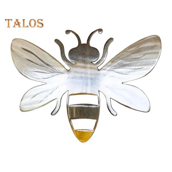 

Металлическая настенная скульптура в виде пчелы, настенный художественный знак в виде пчелы для внутреннего и наружного использования, украшение для фермерского дома, сада, двора 40*40cm серебряный