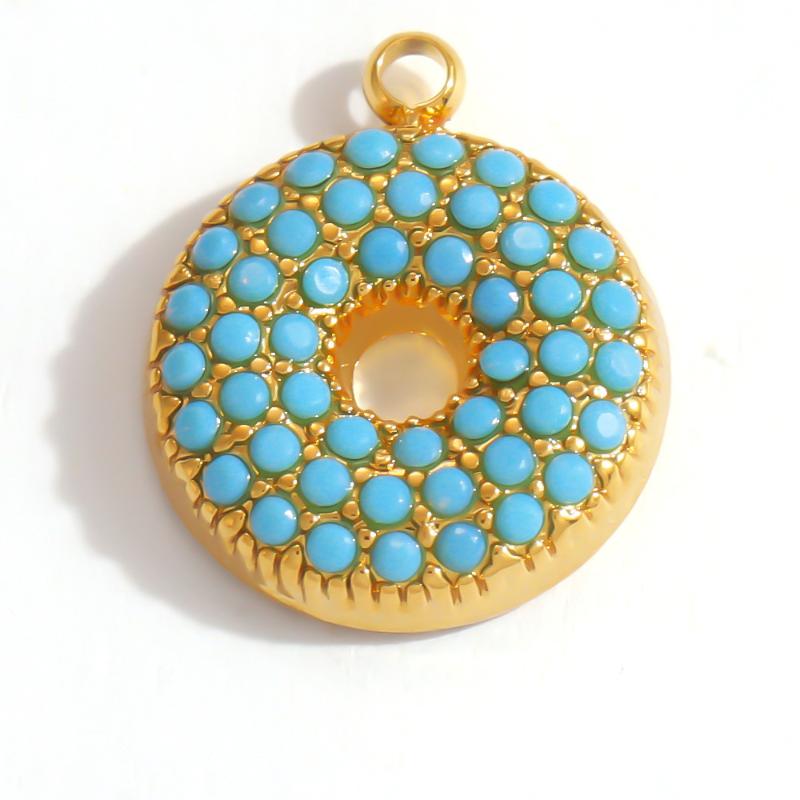 Capital A-Z Initial Letter Pendants Pave Blue Synthetic Stone Minimalist Jewelry Charm for DIY Craft Accessory