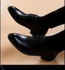 Men's Genuine Leather Business Formal Height-Increasing Shoes - Soft Sole, Plus Velvet, British Style for Autumn and Winter.