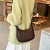 French Style Minimalist Faux Leather Shoulder Bag for Women Small Quilted Crossbody Bag KTB