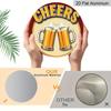 2D Flat Aluminum 7.87 Inch X 7.87 Inch Beer Glass Style Wall Decoration, Vintage Style. Suitable for Bars, Living Rooms, Kitchens, Cafes, Porches