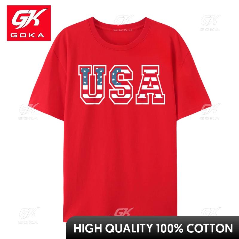 USA Patriotic American Flag for US Funny Youth Prevalent Unique Luxury Designer TShirts O Neck Combed Cotton TShirt S