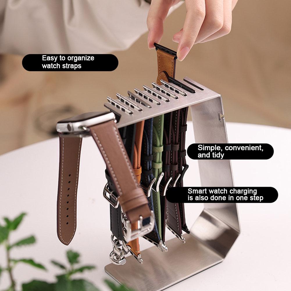 Strap Storage Bracket Charger Stand for Apple watch With Band Holder Desktop Steel Dock For IWatch Strap Charging G1S2