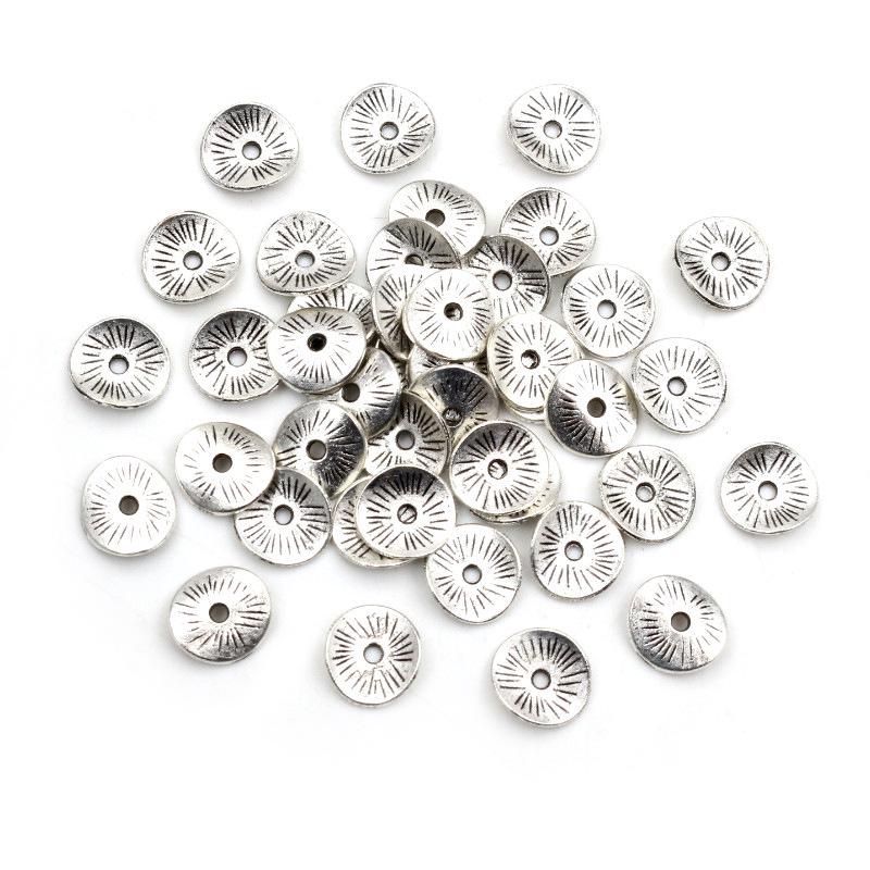 8.7x7.7mm Curved Round Spacer Beads, 100 Pcs, 34g for DIY Handmade Bracelets