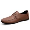 Fashion Summer Genuine Leather Shoes Men Luxury Italian Men Casual Handmade Moccasins Designer Breathable Boat Shoes Zapatos Hombre
