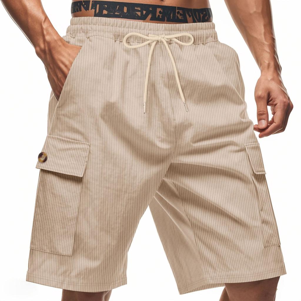 Fashion Men's Work Trousers Summer Men's Bamboo Linen Beach Casual Shorts