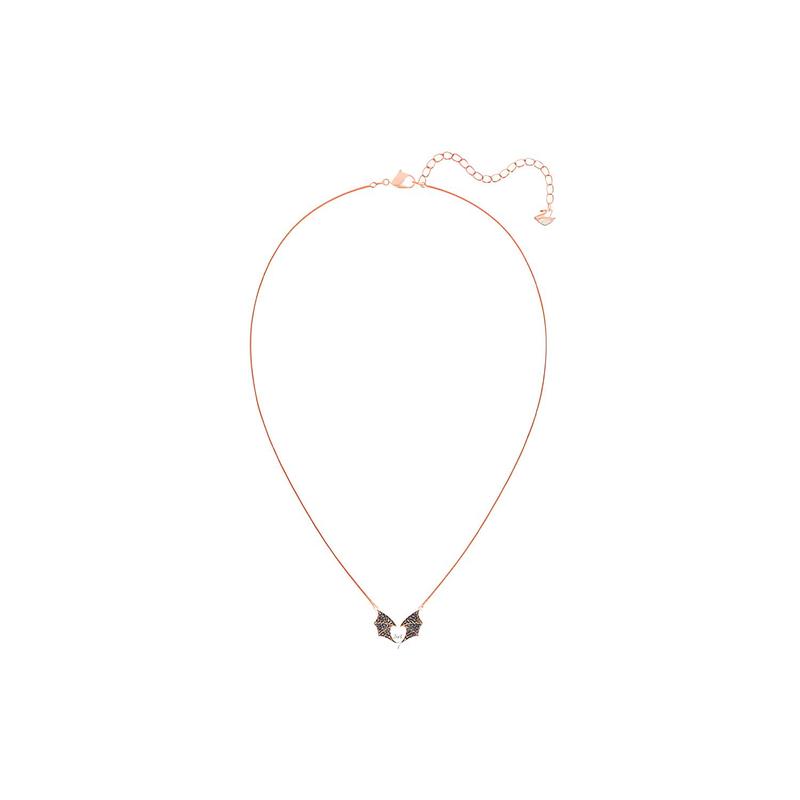Swarovski Mysterious bat necklace for women, rose gold plated 5491564