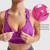Aiithuug Sexy sportovní podprsenka pro ženy se zapínáním na zip vpředu, s ramínky do kříže, polstrovaná, nárazuvzdorná, push-up, bezešvá, bez kostic, na cvičení a do posilovny