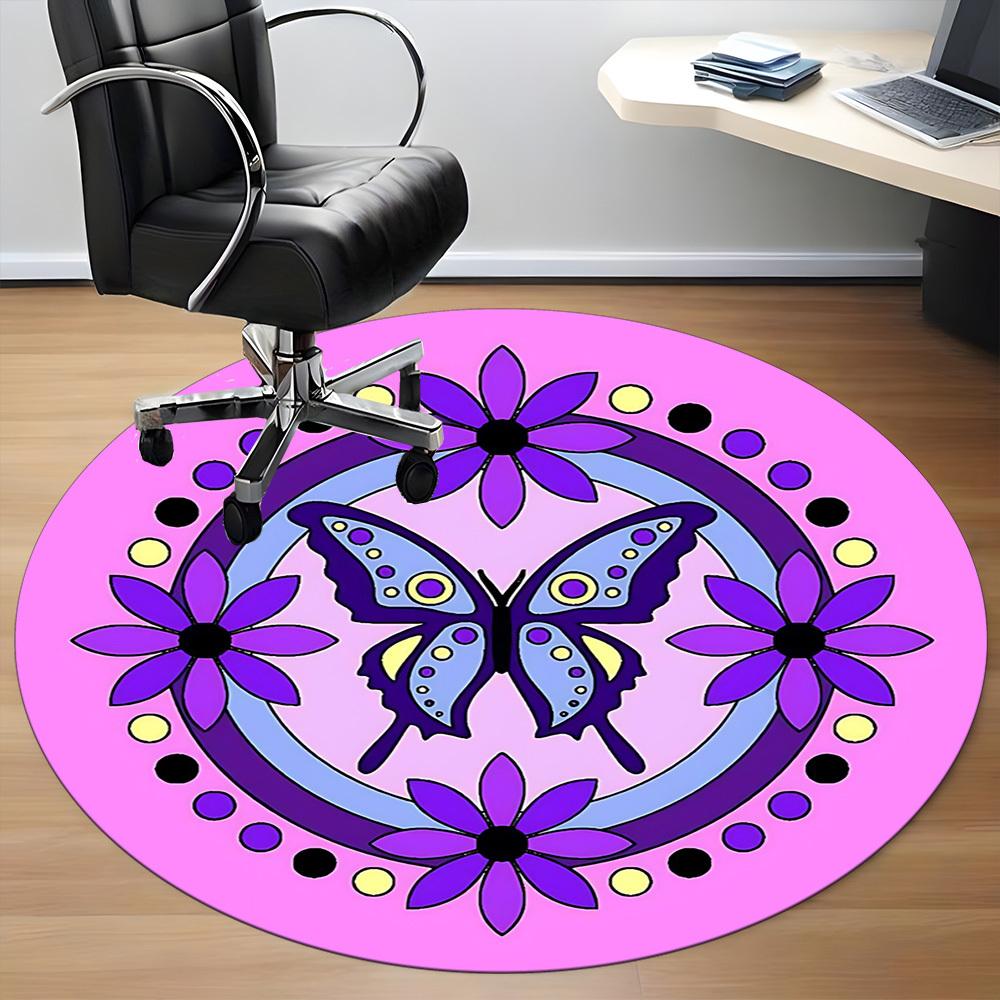 1pc Butterfly Mandala Chair Carpet for Office, Soft and Durable Office Rug for Interior Decoration, Perfect for Office yy251227090
