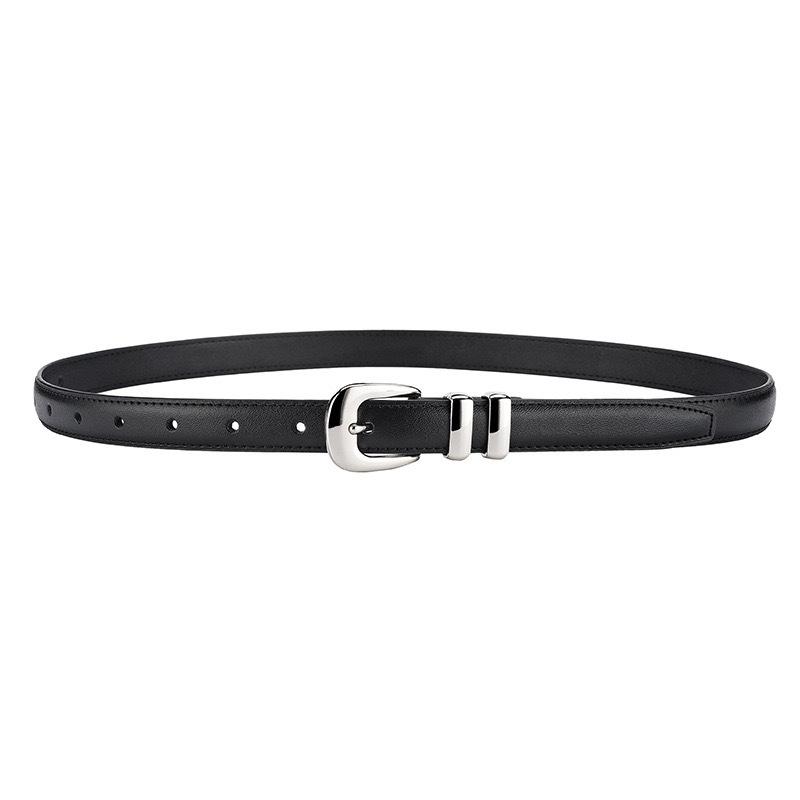 Retro Small Belt Women S Style Jeans Belt Thin Black Decorative Simple Belt Soft Leather Belt Women 100cm