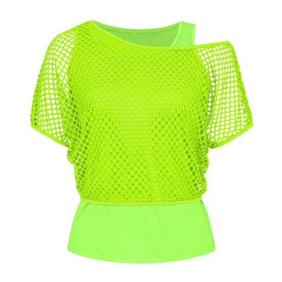 2 bucăți/set de acoperire pentru vestă, culoare solidă, cu mânecă scurtă, cu umăr, set de plasă pentru acoperire, cu gâtul în formă de O, vestă fără mâneci