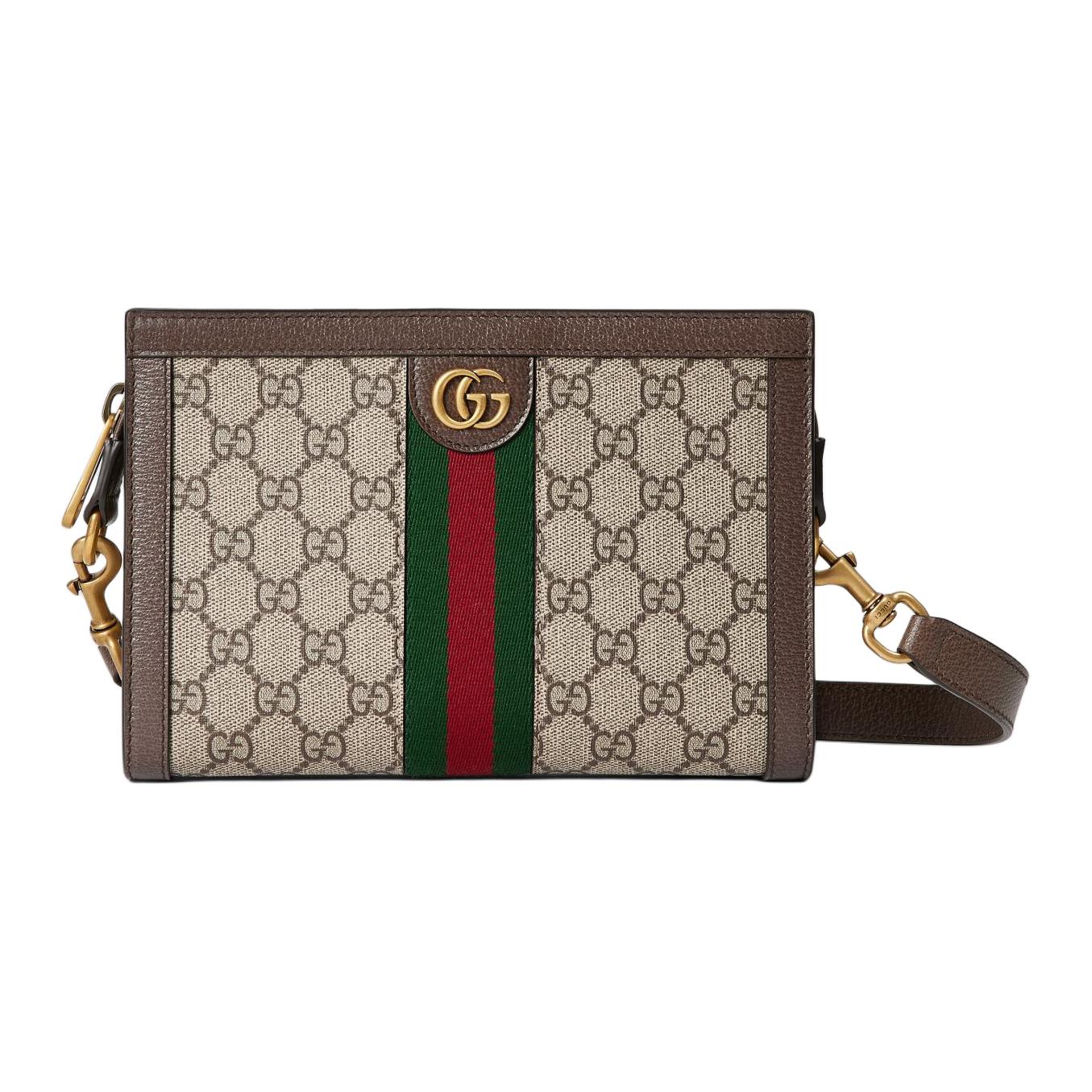 

Gucci Ophidia Gold Tone Accessory Red Green Web Zipper Closure Supreme Canvas And Leather Trim Mini Crossbody Clutch Women bags 795467-96IWT-8745 Basic Set (Bag+Dust Bag)